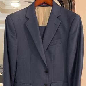 Blue slim fit twill suit, Charles Tyrwhitt